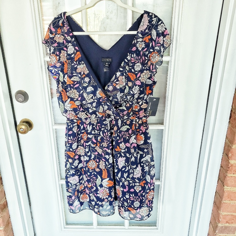 Enfocus Studio Navy Floral Dress